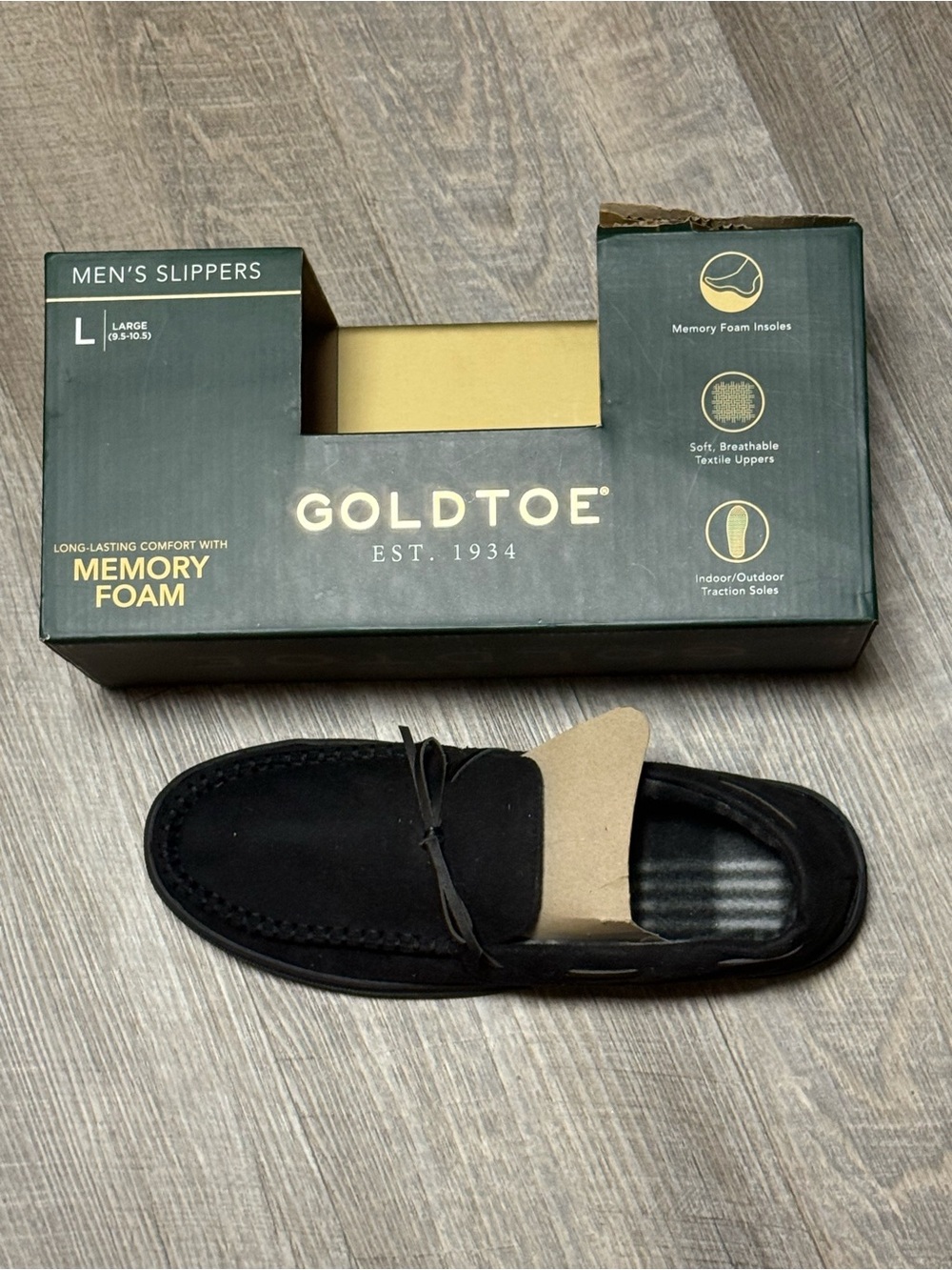 Gold Toe Black Slip-On Moccasin Loafers C2